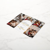 シックエレガント5モダンフォトゴールドフォイルホリデーカード 箔シーズンポストカード (回転した状態)