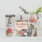 シックエレガント6フォトコラージュ結婚ズ サンキューカード (スタンド正面)