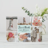 シックエレガント6 Photo Collage's 結婚 Thank You Car サンキューカード (スタンド正面)