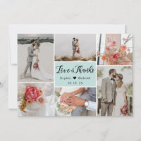 シックエレガント6 Photo Collage's 結婚 Thank You Car