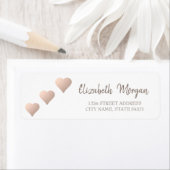 シックエレガント,バラ金ゴールドハート，ホワイト住所 シール (インサイチュ)