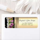 シックエレガント,フェイク金ゴールド，ブラック，花 ラベル (インサイチュ)