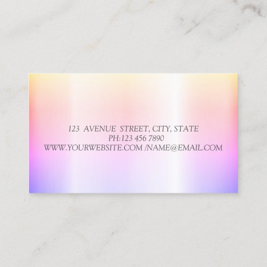 シックエレガント《写真》ぼけ味ウィメンシルエットロータス 名刺 (裏面)