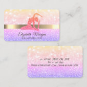 シックエレガント《写真》ぼけ味グリッターガールヨガ 名刺 (正面/裏面)