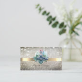 シックエレガント《写真》ぼけ味ロータスヨガガガール 名刺 (スタンド正面)