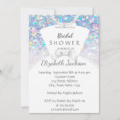 シックエレガント《写真》ぼけ味、新婦ドレスブライダルシャワー 招待状 (正面)