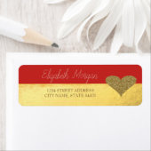 シックエレガント,金ゴールド,グリッターハート住所 シール (インサイチュ)