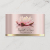 シックエレガンロータスストライプ金ゴールドヨガインストラクター 名刺 (正面)