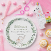 シックエレファント・グリーン男女兼用リー・ベビーシャワー  ペーパープレート (パーティー)