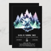 シックエンチャントトリケラトプス誕生日 招待状 (正面/裏面)