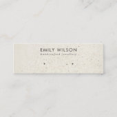 シックオフホワイトグレーテラゾスタッドイヤリングディスプレイ スキニー名刺 (正面)