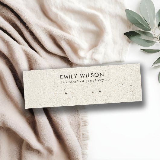 シックオフホワイトグレーテラゾスタッドイヤリングディスプレイ スキニー名刺