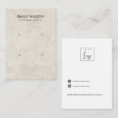 シックオフホワイトスタッコ2スタッドイヤリングディスプレイカード 名刺 (正面/裏面)