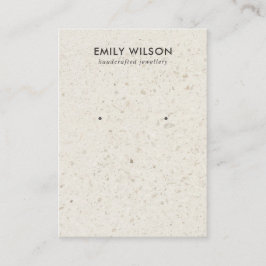 シックオフホワイトテラゾスタッドイヤリングディスプレイカード 名刺