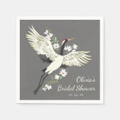 シックオリエンタルクレーンブライダルシャワー スタンダードカクテルナプキン (正面)