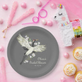 シックオリエンタルクレーンブライダルシャワー ペーパープレート (パーティー)