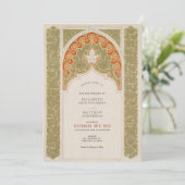 シックオリーブ&コーラルアールヌーボーレース結婚ズ 招待状 (スタンド正面)