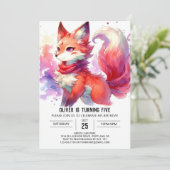 シックオンラインキツネ誕生日 招待状 (スタンド正面)