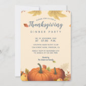 シックオータムパンプキン紅葉ディナートレンディー 招待状 (正面)