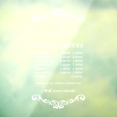 シックオーナメントカスタムビジネスロゴ営業時間 ウィンドウサイン (シート3)