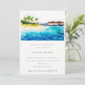 シックオーバーウォーターヴィラシースケープビーチブライダルシャワー 招待状 (スタンド正面)