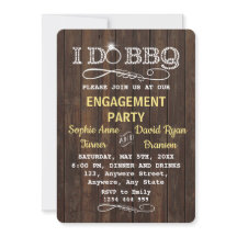 シックオールドウッドIドバーベキュー婚約パーティ招待状