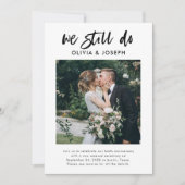 シックカジュアルなスクリプトと写真 | の結婚誓の更新 招待状 (正面)