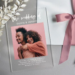 シックカジュアルなスクリプトと写真 | ウェディング アクリル招待状