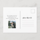 シックカジュアルなスクリプトと写真 | ウェディング 案内ポストカード (裏面)