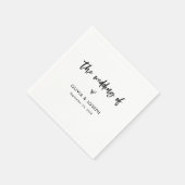 シックカジュアルスクリプトとハート | ウェディング スタンダードカクテルナプキン (角)