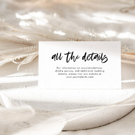 シックカジュアルスクリプトブラックとホワイトの結婚詳細 エンクロージャーカード