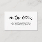 シックカジュアルスクリプトブラックとホワイトの結婚詳細 エンクロージャーカード (正面)