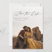 シックカジュアルデザイ素朴トフォト日付を保存 招待状 (正面)