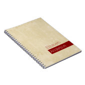 シックカジュアルベージュと赤シンプルいグランジ ノートブック (右側)