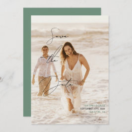 シックカジュアル手書きスタイル日付の保存 招待状