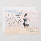 シックカジュアル手書きスタイル日付の保存 招待状 (正面)