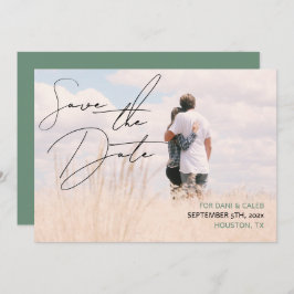 シックカジュアル手書きスタイル日付の保存 招待状