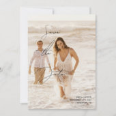 シックカジュアル手書きスタイル日付カードの保存 招待状 (正面)