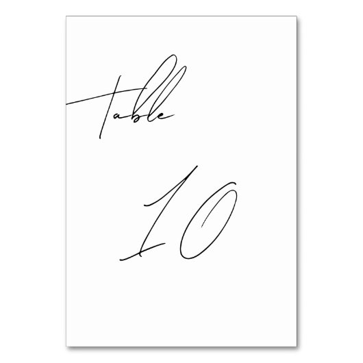 シックカジュアル手書きスタイル結婚の テーブルナンバー (正面)