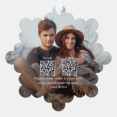 シックカジュアル結婚式招待状クリスマスオーナメント オーナメントカード (裏面)