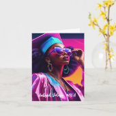 シックカスタマイズアフリカ系アメリカ人女性卒業 カード (黄色い花)