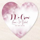 シックカスタマイズネーム大理石I Do Crew 結婚's ペーパーコースター (正面)