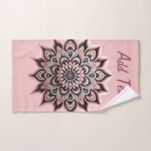 シックカスタマイズバラ金ゴールドグリッターマンダラヨガ ハンドタオル (ハンドタオル)