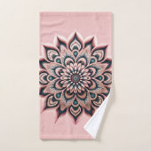 シックカスタマイズバラ金ゴールドグリッターマンダラヨガ バスタオルセット (ハンドタオル)