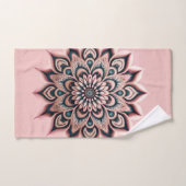 シックカスタマイズバラ金ゴールドグリッターマンダラヨガ バスタオルセット (ハンドタオル)