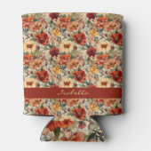 シックカスタムな水彩花模様 缶クーラー (裏面)