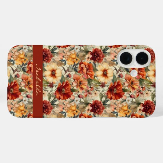 シックカスタムな水彩花模様 Case-Mate iPhoneケース (裏面 (横))