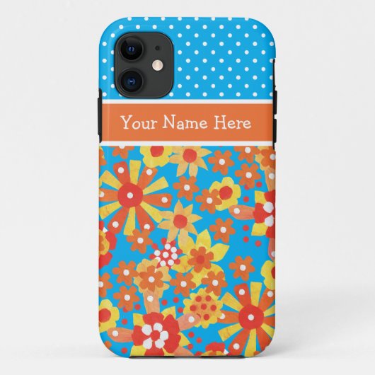 シックカスタムなiPhone 5ケース: Ditsyオレンジ色フローラ Case-Mate iPhoneケース (裏面)