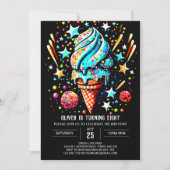 シックカスタムアイスクリームボーイアイスクリーム誕生日 招待状 (正面)