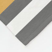 シックカスタムスクリプト金ゴールドミセス・グレイストライプ フリースブランケット (角)